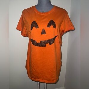 3 for $12 Orange Halloween Pumpkin Face T-Shirt